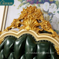 Royal luxuosas camas king size de couro genuíno italiano